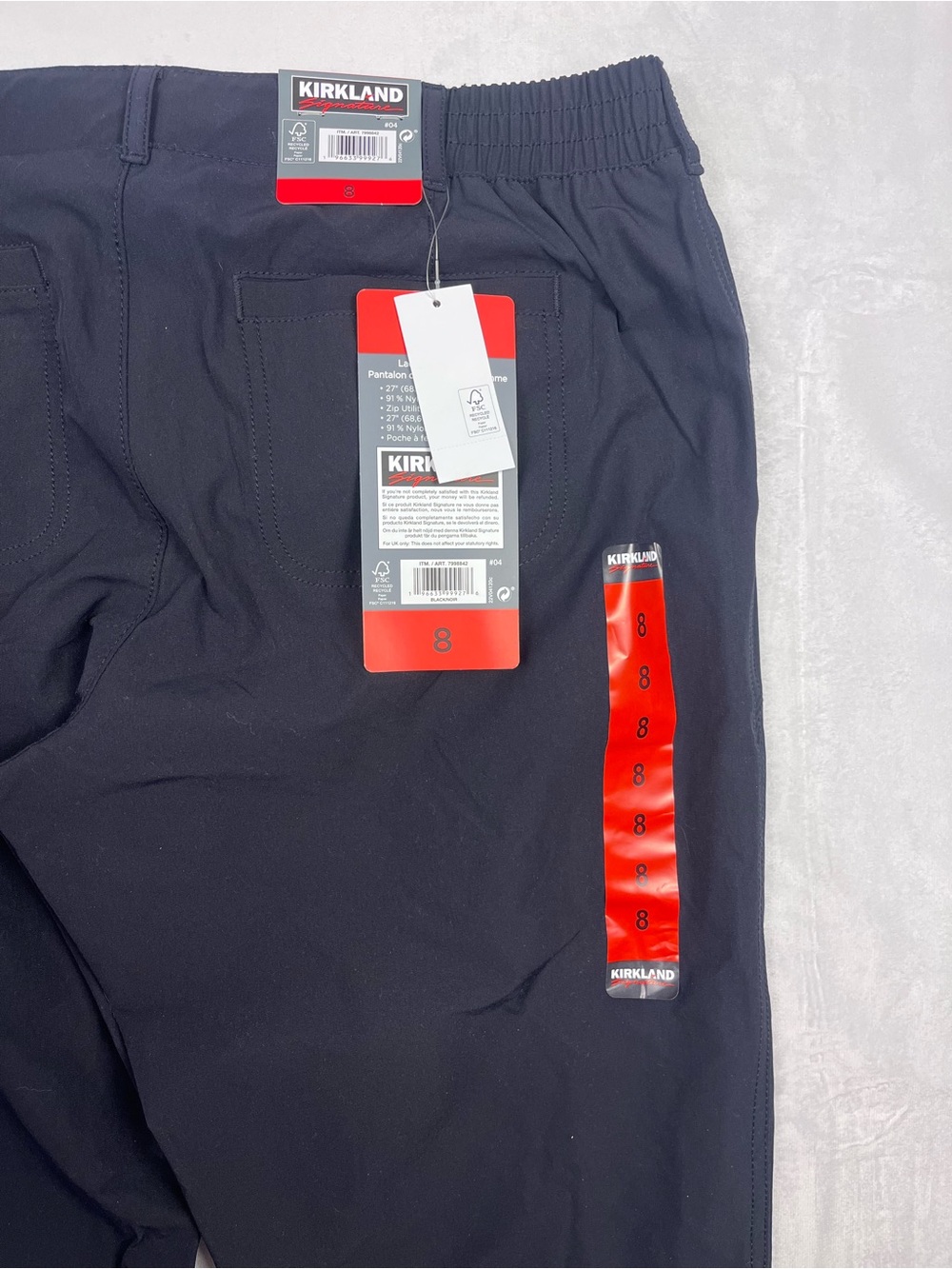 Kirkland Signature NWT Travel Pants Navy Blue Stretch Pants Size 8 - Picture 5 of 7
